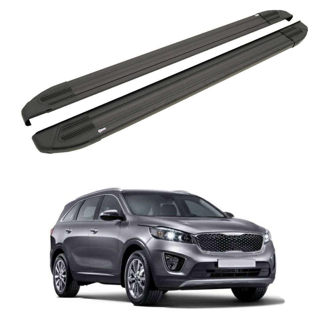 TURTLE Fits Kia Sorento Prime (Um) 2015-2020 Side Step Brillant Black - 1