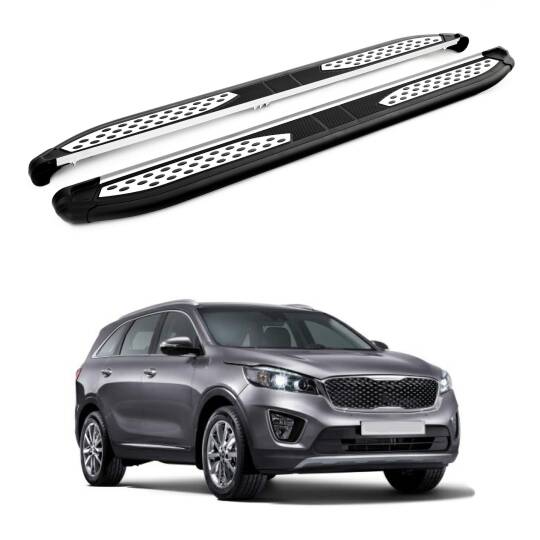 TURTLE Fits Kia Sorento Prime (Um) 2015-2020 Side Step Plus Black