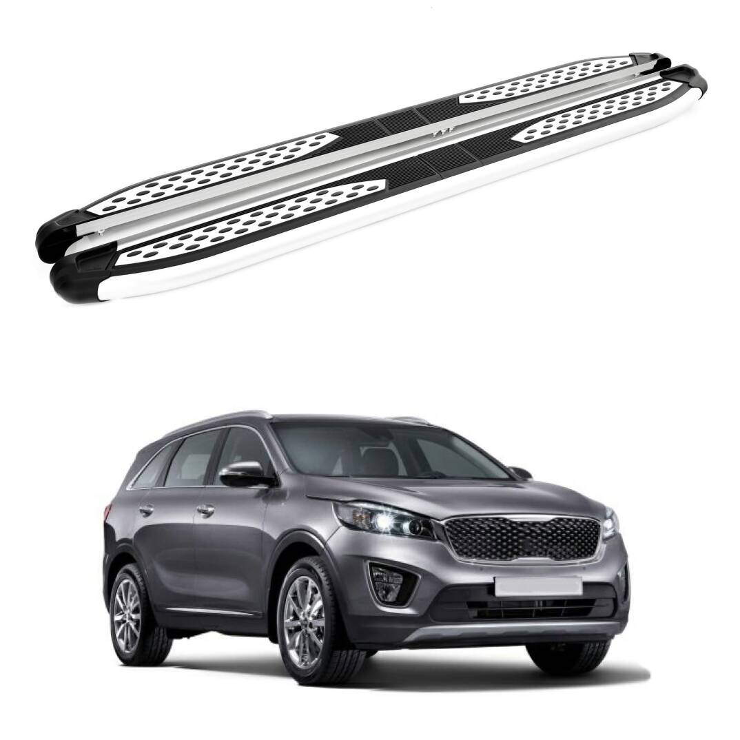 TURTLE Fits Kia Sorento Prime (Um) 2015-2020 Side Step Plus Silver - 1