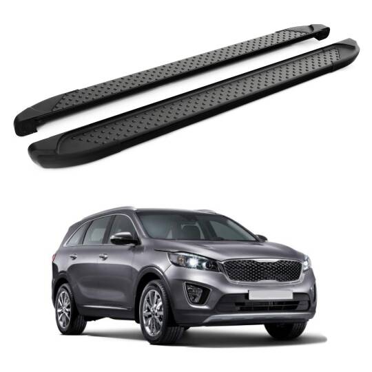 TURTLE Fits Kia Sorento Prime (Um) 2015-2020 Side Step Sapphire V1 Black