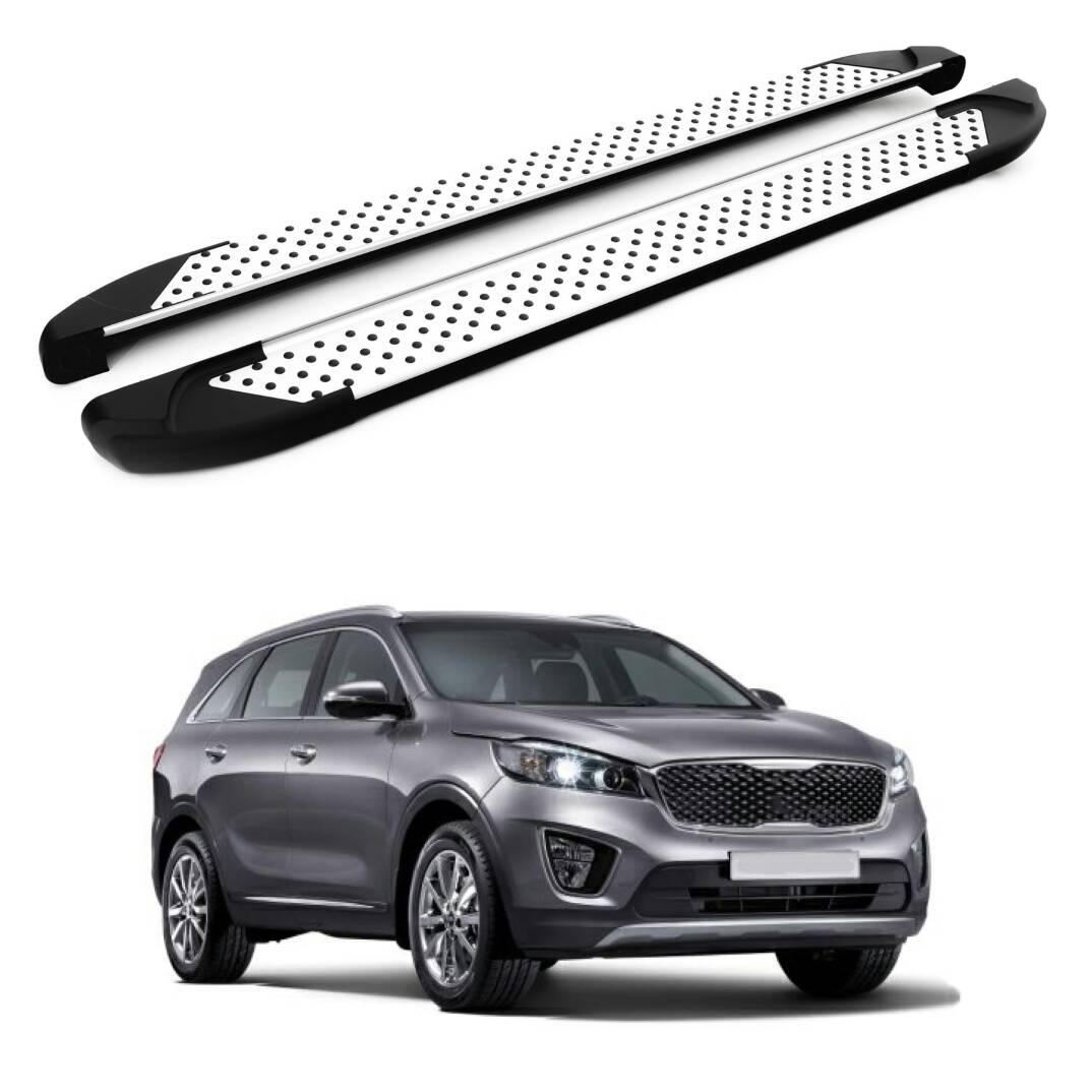 TURTLE Fits Kia Sorento Prime (Um) 2015-2020 Side Step Sapphire V1 Silver - 1