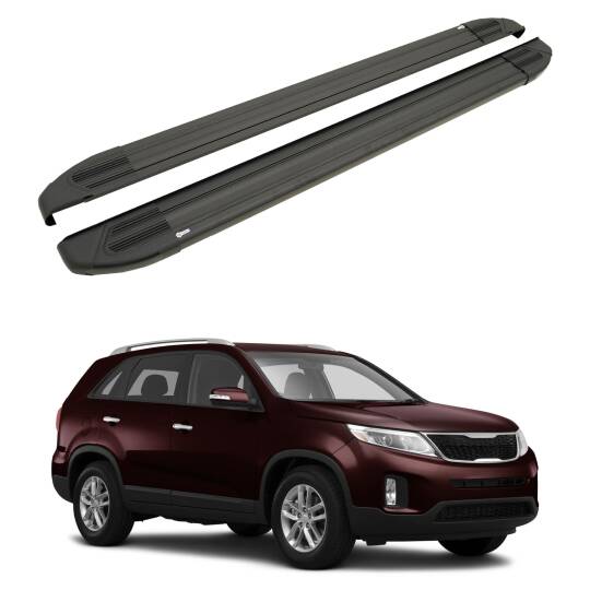 TURTLE Fits Kia Sorento (Xm) 2010-2015 Side Step Brillant Black