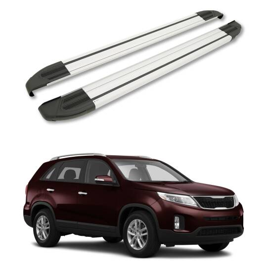 TURTLE Fits Kia Sorento (Xm) 2010-2015 Side Step Brillant Silver