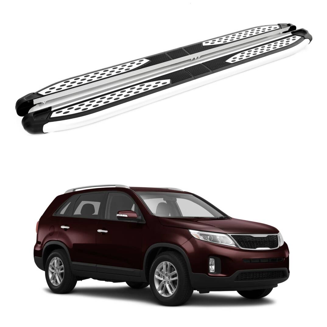 TURTLE Fits Kia Sorento (Xm) 2010-2015 Side Step Plus Silver - 1