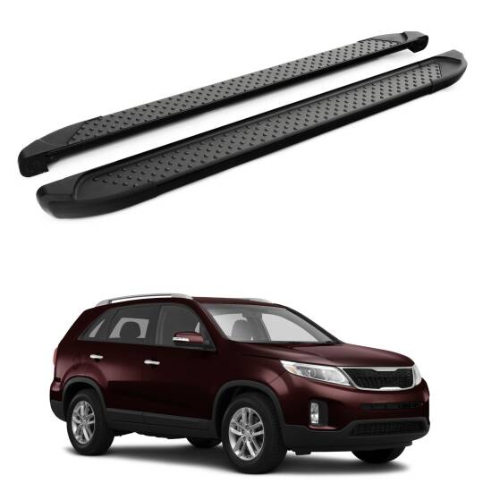 TURTLE Fits Kia Sorento (Xm) 2010-2015 Side Step Sapphire V1 Black