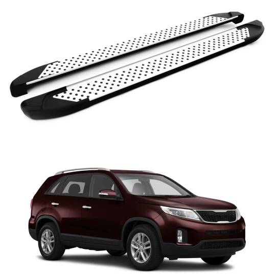 TURTLE Fits Kia Sorento (Xm) 2010-2015 Side Step Sapphire V1 Silver