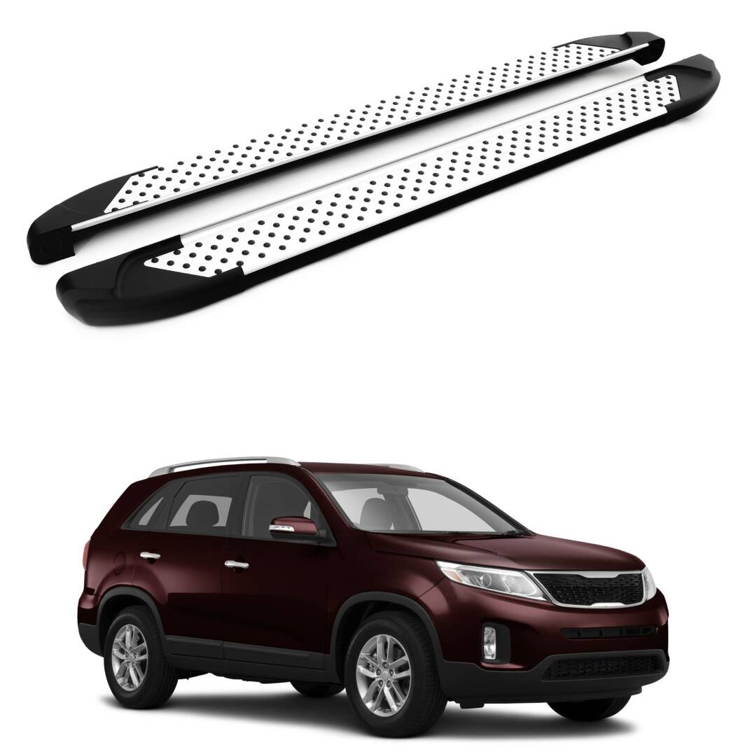 TURTLE Fits Kia Sorento (Xm) 2010-2015 Side Step Sapphire V1 Silver - 1