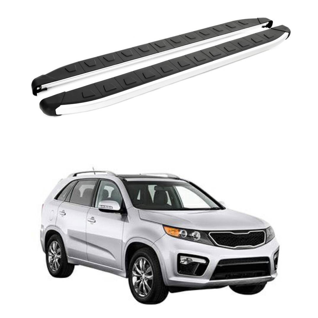 TURTLE Fits Kia Sorento (Xm) [Ru] 2010-2013 Side Step Alyans Silver - 1
