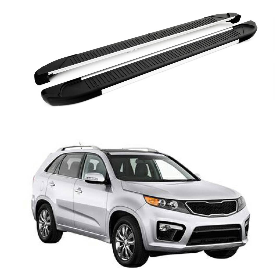 TURTLE Fits Kia Sorento (Xm) [Ru] 2010-2013 Side Step Another Silver - 1