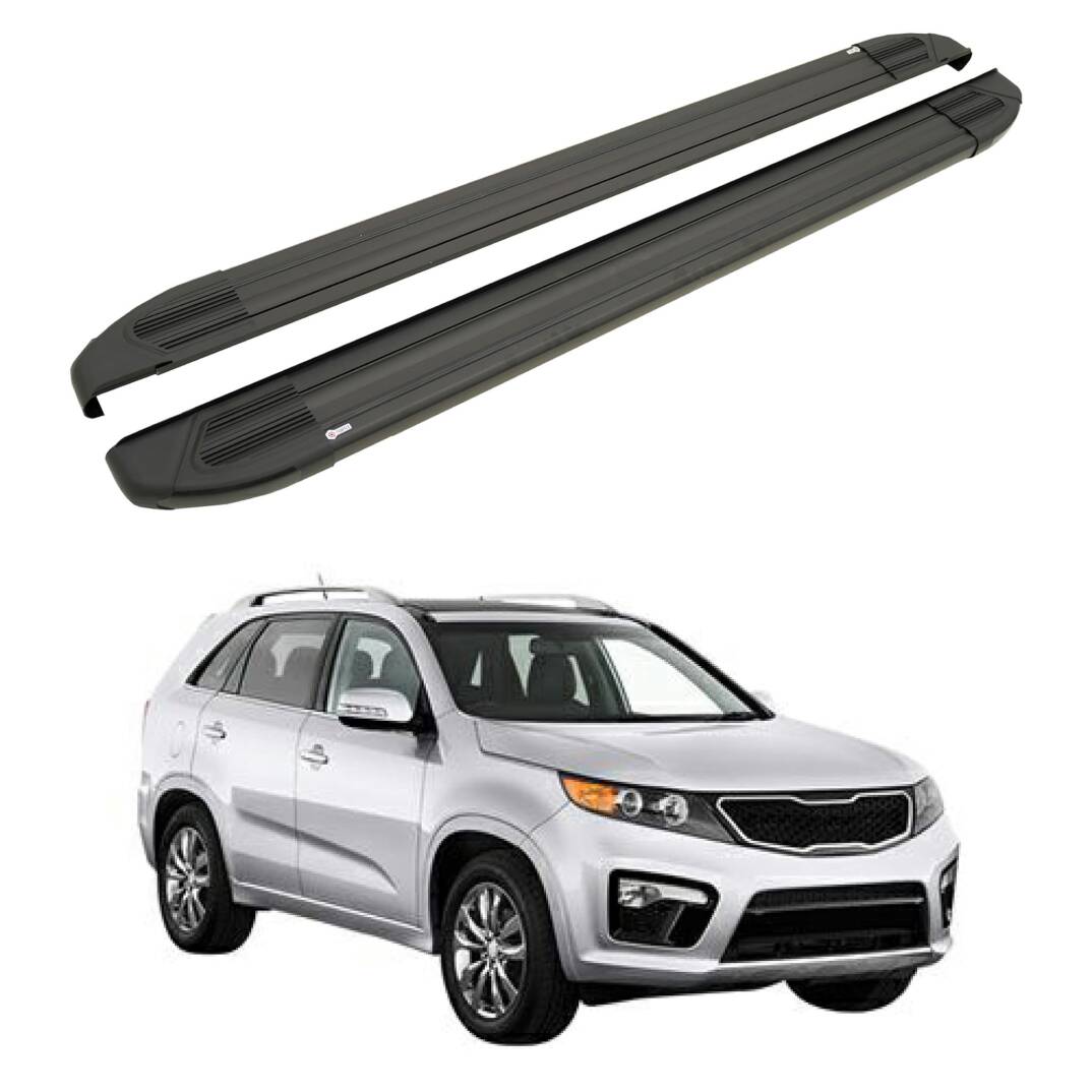 TURTLE Fits Kia Sorento (Xm) [Ru] 2010-2013 Side Step Brillant Black - 1