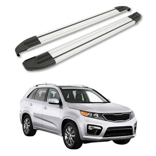 TURTLE Fits Kia Sorento (Xm) [Ru] 2010-2013 Side Step Brillant Silver