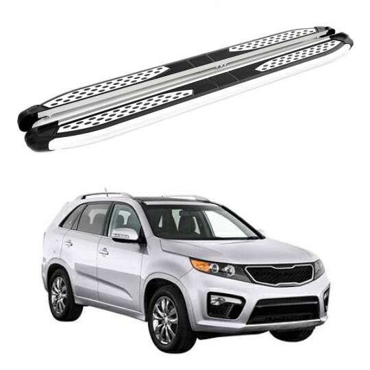 TURTLE Fits Kia Sorento (Xm) [Ru] 2010-2013 Side Step Plus Silver