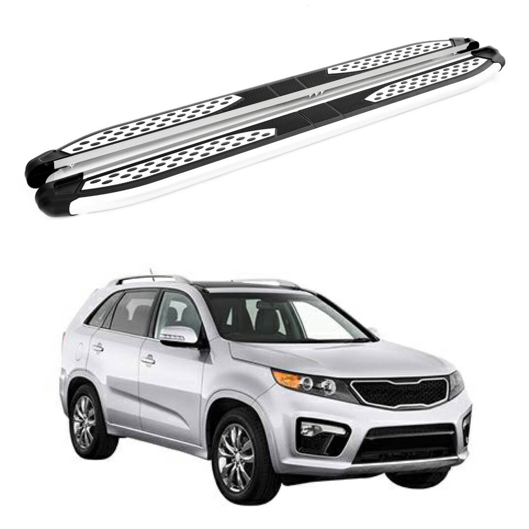 TURTLE Fits Kia Sorento (Xm) [Ru] 2010-2013 Side Step Plus Silver - 1