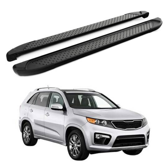 TURTLE Fits Kia Sorento (Xm) [Ru] 2010-2013 Side Step Sapphire V1 Black