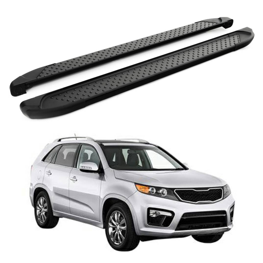 TURTLE Fits Kia Sorento (Xm) [Ru] 2010-2013 Side Step Sapphire V1 Black - 1