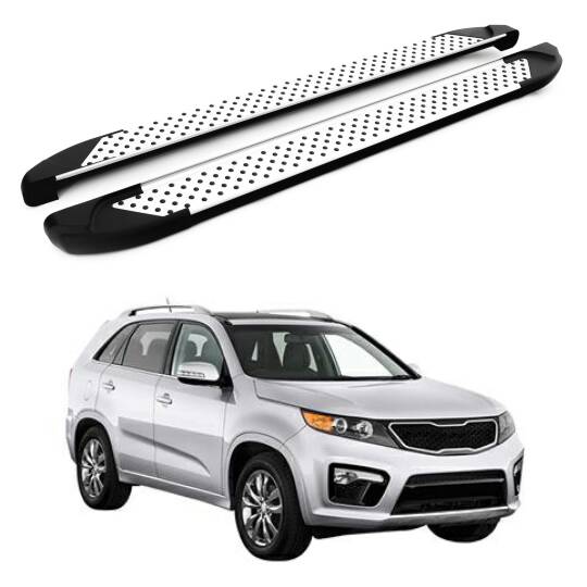 TURTLE Fits Kia Sorento (Xm) [Ru] 2010-2013 Side Step Sapphire V1 Silver