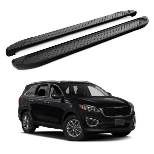 TURTLE Fits Kia Sorento (Xm) [Ru] 2013-2017 Side Step Sapphire V1 Black