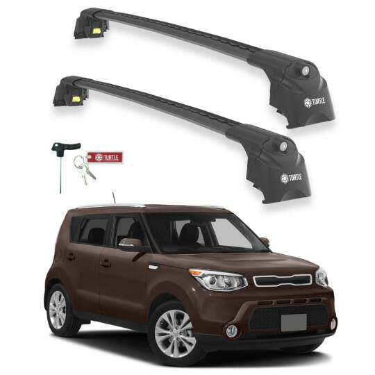TURTLE Fits Kia Soul (Ps) 2014-2019 Roof Rack Air2 Black