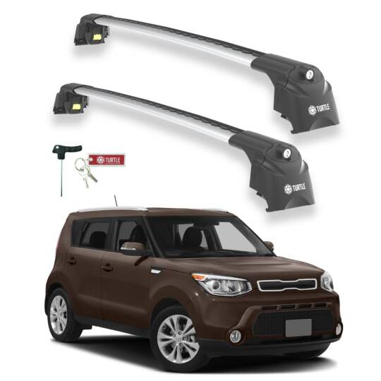 TURTLE Fits Kia Soul (Ps) 2014-2019 Roof Rack Air2 Silver