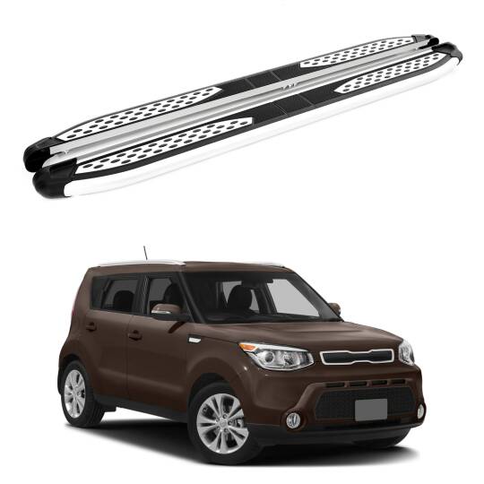 TURTLE Fits Kia Soul (Ps) 2014-2019 Side Step Plus Silver