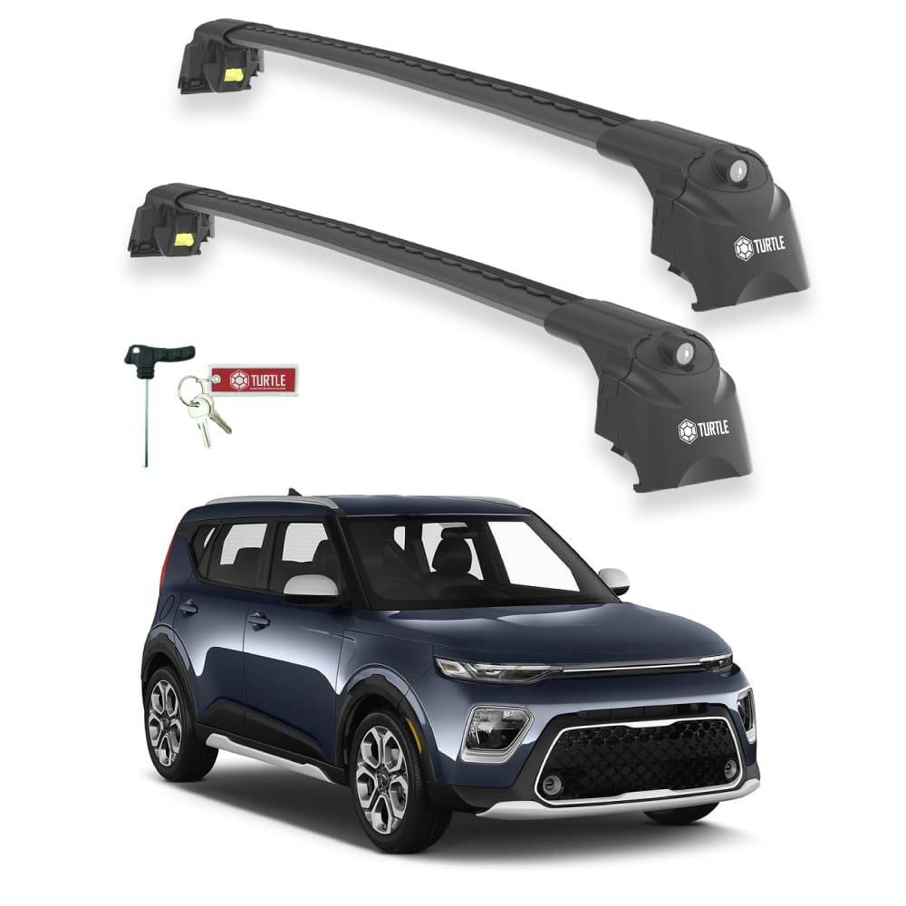 TURTLE Fits Kia Soul (Sk3) 2020-2025 Roof Rack Air2 Black - 1