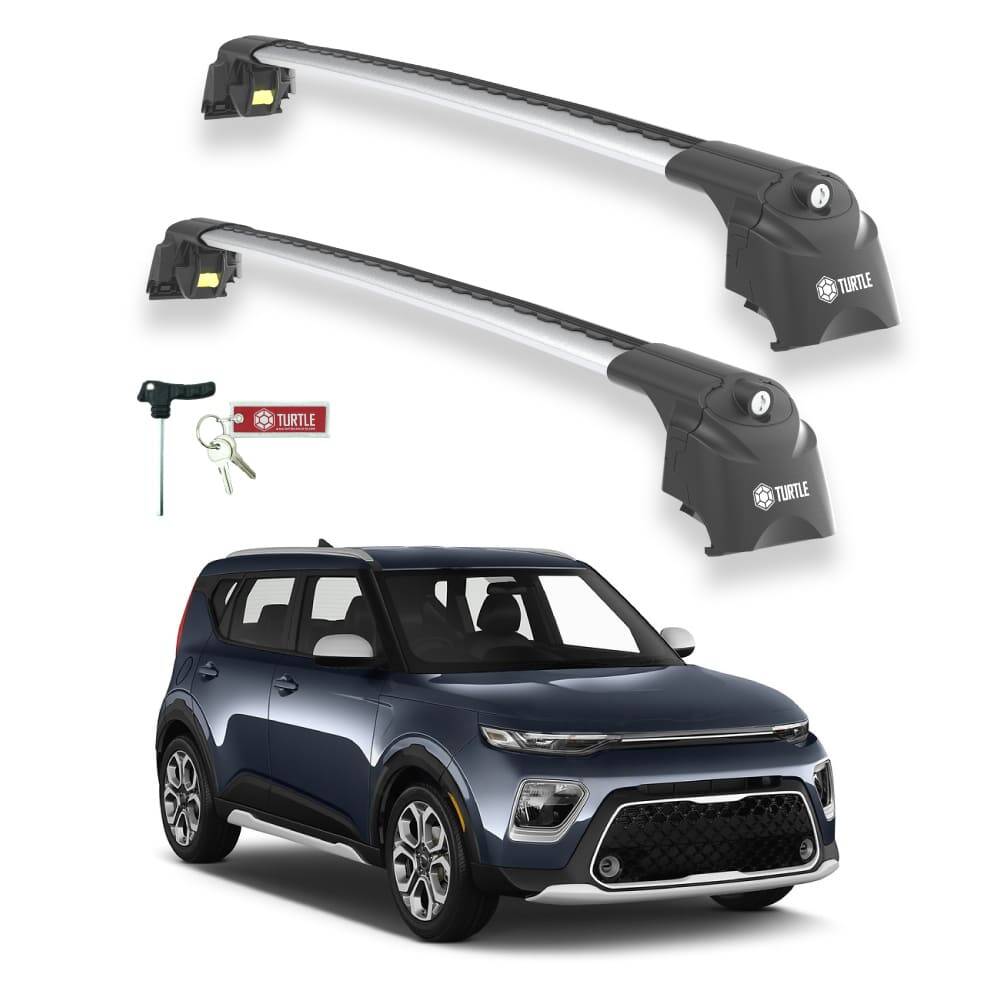 TURTLE Fits Kia Soul (Sk3) 2020-2025 Roof Rack Air2 Silver - 1