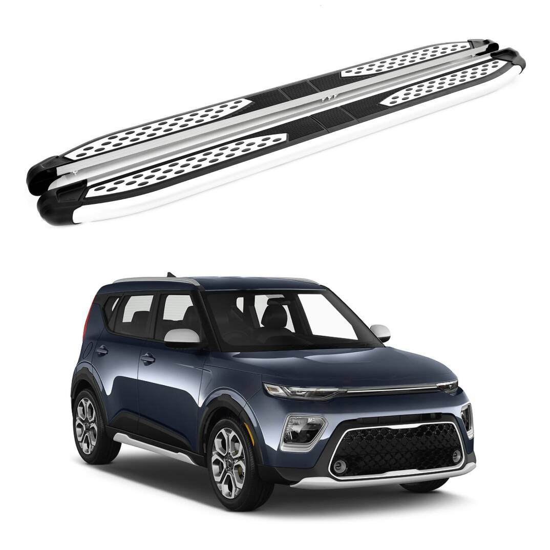 TURTLE Fits Kia Soul (Sk3) 2020-2025 Side Step Plus Silver - 1