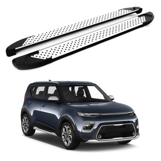 TURTLE Fits Kia Soul (Sk3) 2020-2025 Side Step Sapphire V1 Silver