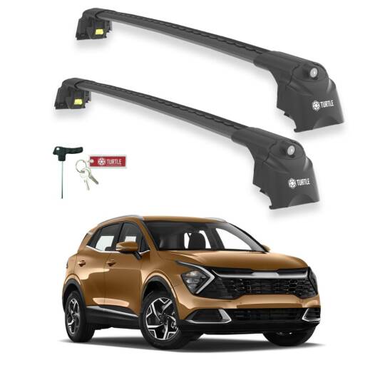 TURTLE Fits Kia Sportage (Nq5) 2022-2025 Roof Rack Air2 Black