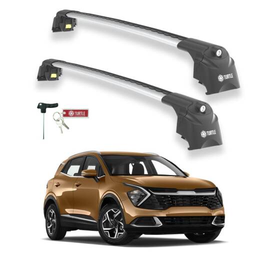 TURTLE Fits Kia Sportage (Nq5) 2022-2025 Roof Rack Air2 Silver