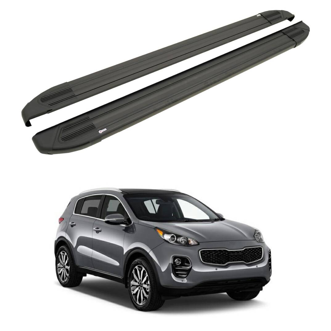 TURTLE Fits Kia Sportage (Ql) 2016-2021 Side Step Brillant Black - 1