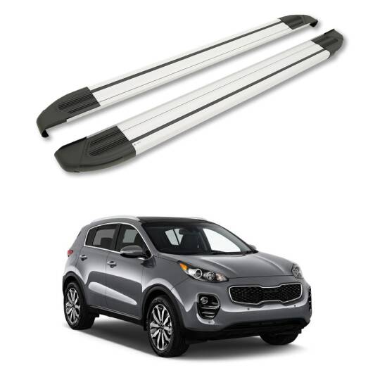 TURTLE Fits Kia Sportage (Ql) 2016-2021 Side Step Brillant Silver