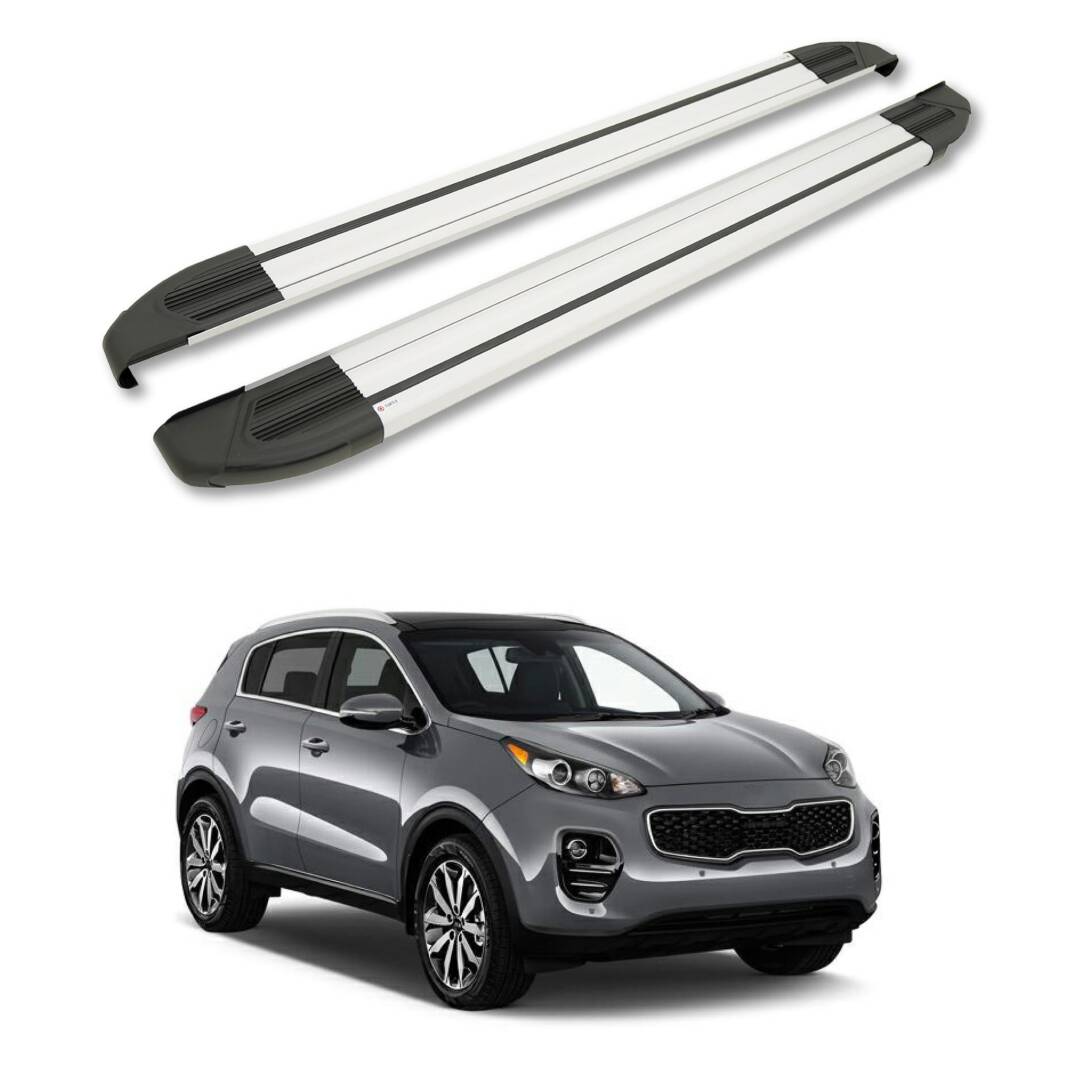 TURTLE Fits Kia Sportage (Ql) 2016-2021 Side Step Brillant Silver - 1