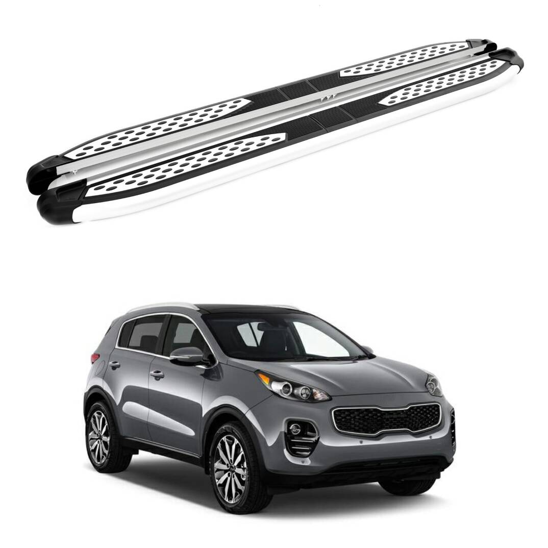 TURTLE Fits Kia Sportage (Ql) 2016-2021 Side Step Plus Silver - 1
