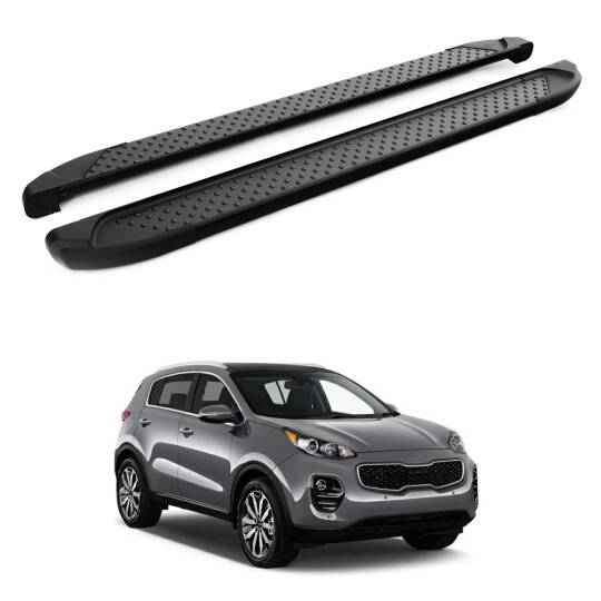 TURTLE Fits Kia Sportage (Ql) 2016-2021 Side Step Sapphire V1 Black