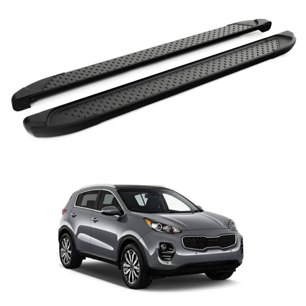 TURTLE Fits Kia Sportage (Ql) 2016-2021 Side Step Sapphire V1 Black - 1