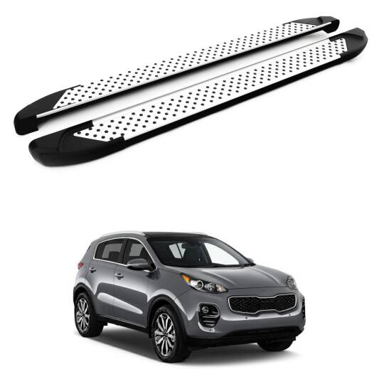TURTLE Fits Kia Sportage (Ql) 2016-2021 Side Step Sapphire V1 Silver