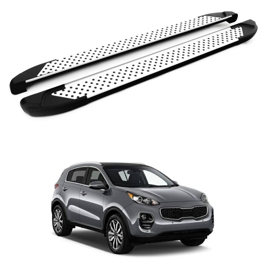 TURTLE Fits Kia Sportage (Ql) 2016-2021 Side Step Sapphire V1 Silver - 1
