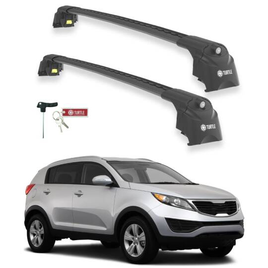 TURTLE Fits Kia Sportage (Sl) 2010-2015 Roof Rack Air2 Black