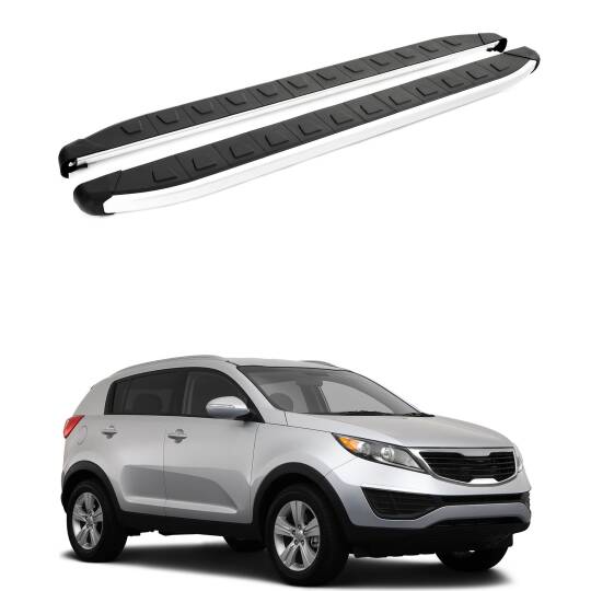 TURTLE Fits Kia Sportage (Sl) 2010-2015 Side Step Alyans Silver