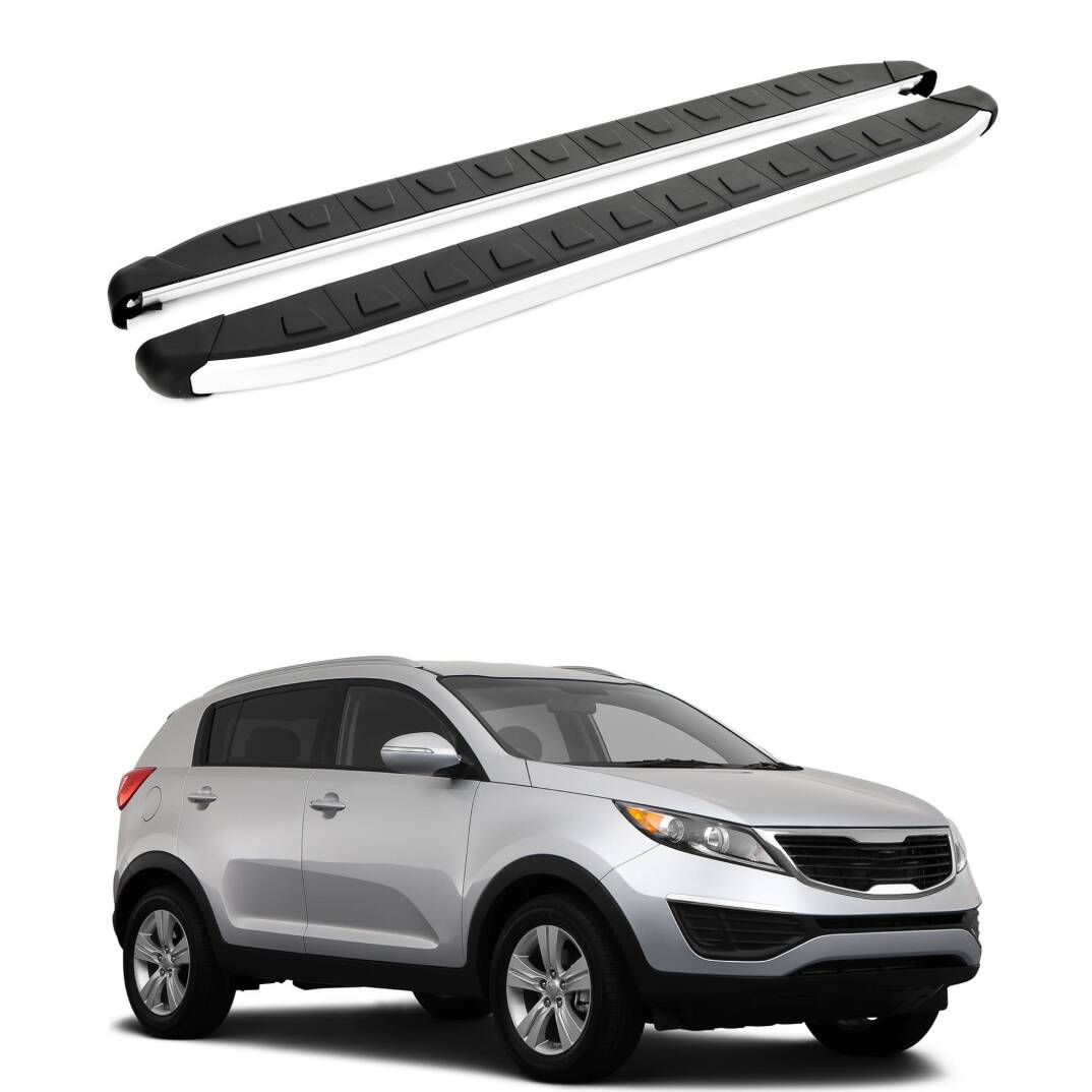 TURTLE Fits Kia Sportage (Sl) 2010-2015 Side Step Alyans Silver - 1