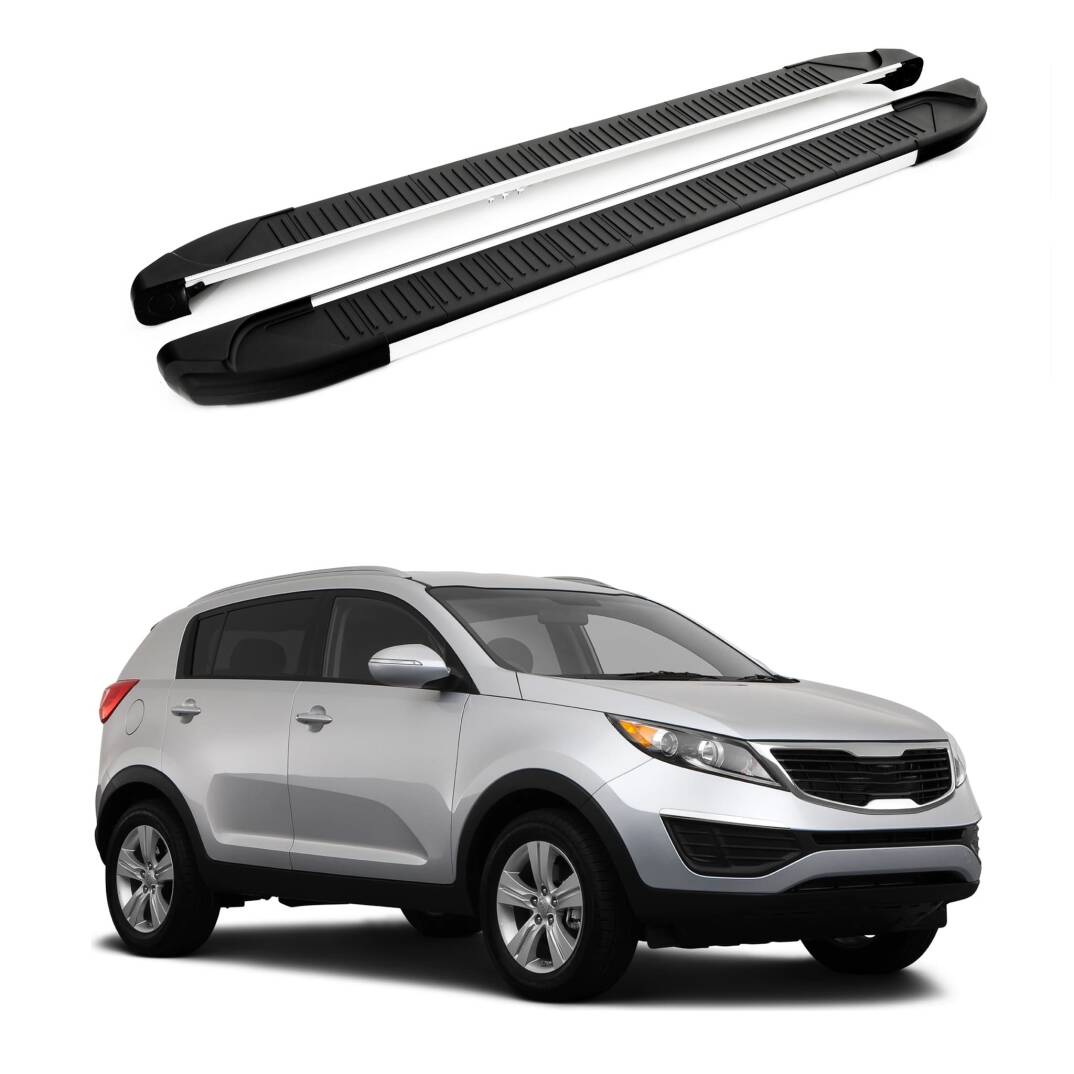 TURTLE Fits Kia Sportage (Sl) 2010-2015 Side Step Another Silver - 1