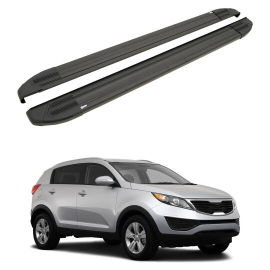 TURTLE Fits Kia Sportage (Sl) 2010-2015 Side Step Brillant Black