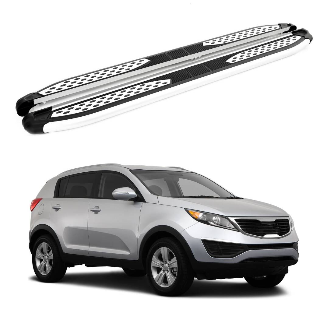 TURTLE Fits Kia Sportage (Sl) 2010-2015 Side Step Plus Silver - 1