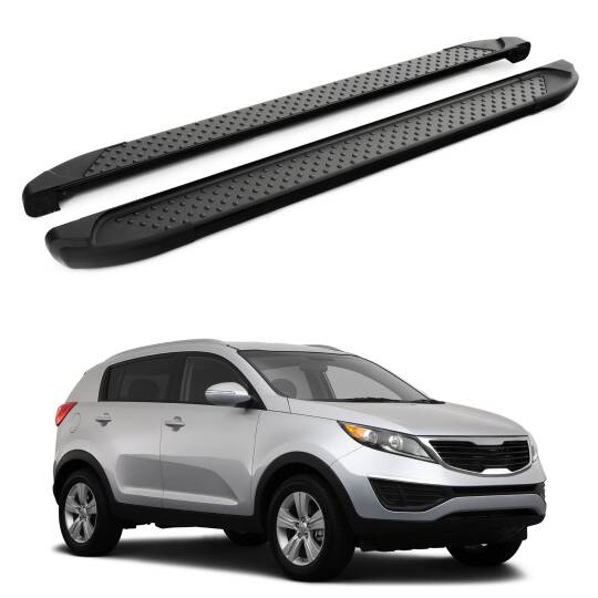 TURTLE Fits Kia Sportage (Sl) 2010-2015 Side Step Sapphire V1 Black