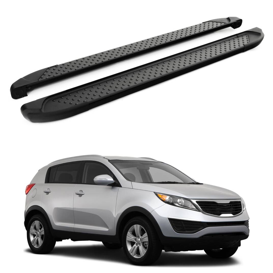 TURTLE Fits Kia Sportage (Sl) 2010-2015 Side Step Sapphire V1 Black - 1