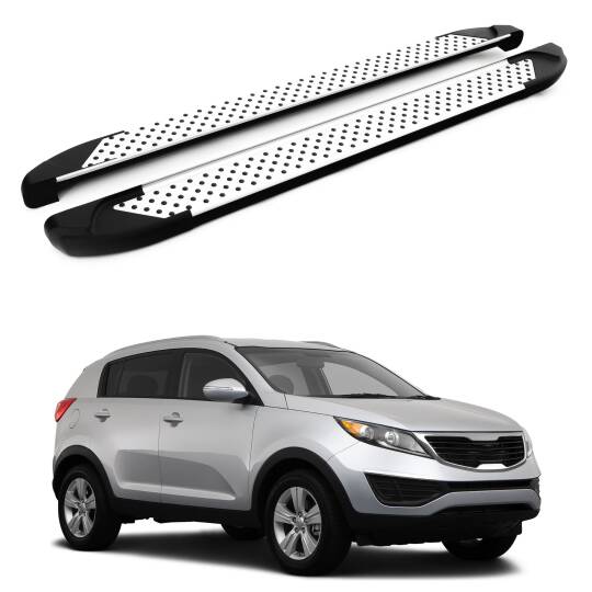 TURTLE Fits Kia Sportage (Sl) 2010-2015 Side Step Sapphire V1 Silver