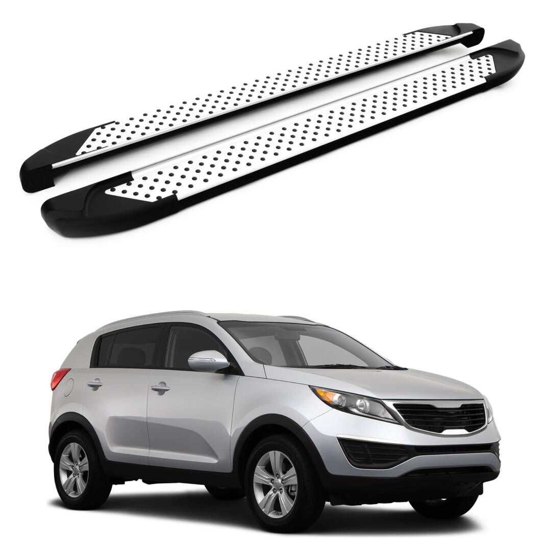 TURTLE Fits Kia Sportage (Sl) 2010-2015 Side Step Sapphire V1 Silver - 1