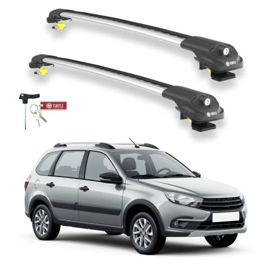 TURTLE Fits Lada Granta Cross 2020-2025 Roof Rack Air1 Silver