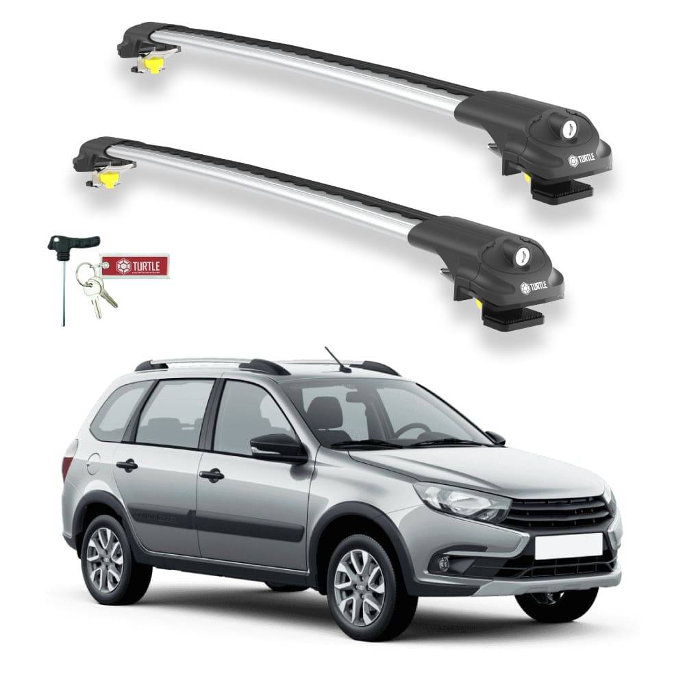 TURTLE Fits Lada Granta Cross 2020-2025 Roof Rack Air1 Silver - 1